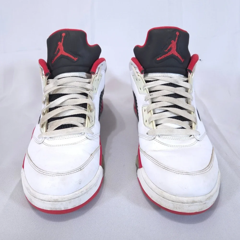 Air Jordan 5 Retro Low Fire Mens Sneakers Sz 13 Red White Black 819171-101